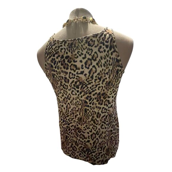 Chico's Women's Top Sz 0 US Small Animal Print Scoop Neck Sleeveless Mature Work - Picture 7 of 10